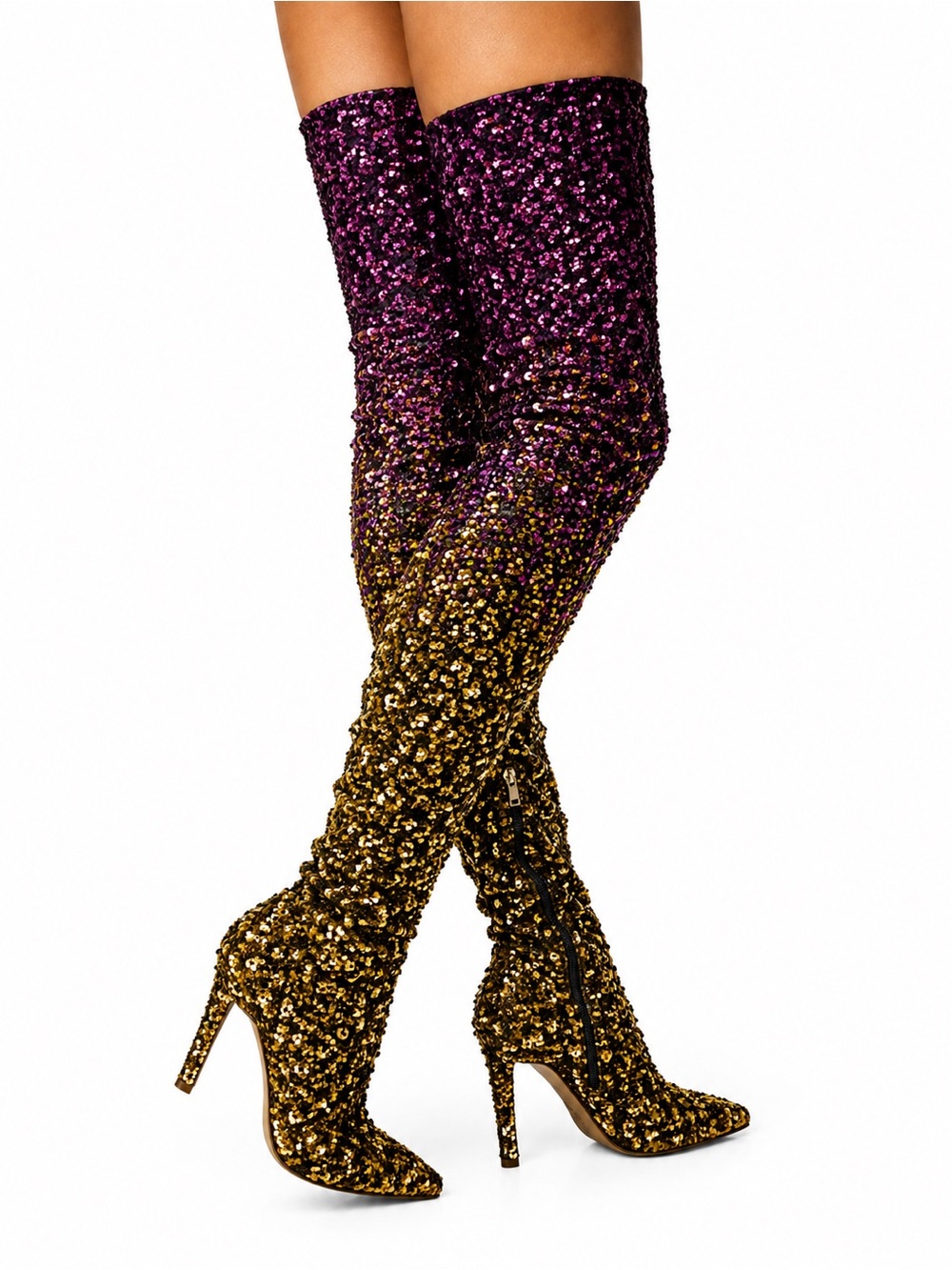 Star Trek Starfleet Academy Screen Worn Sequin Ombré Over the Knee Boots 9.5